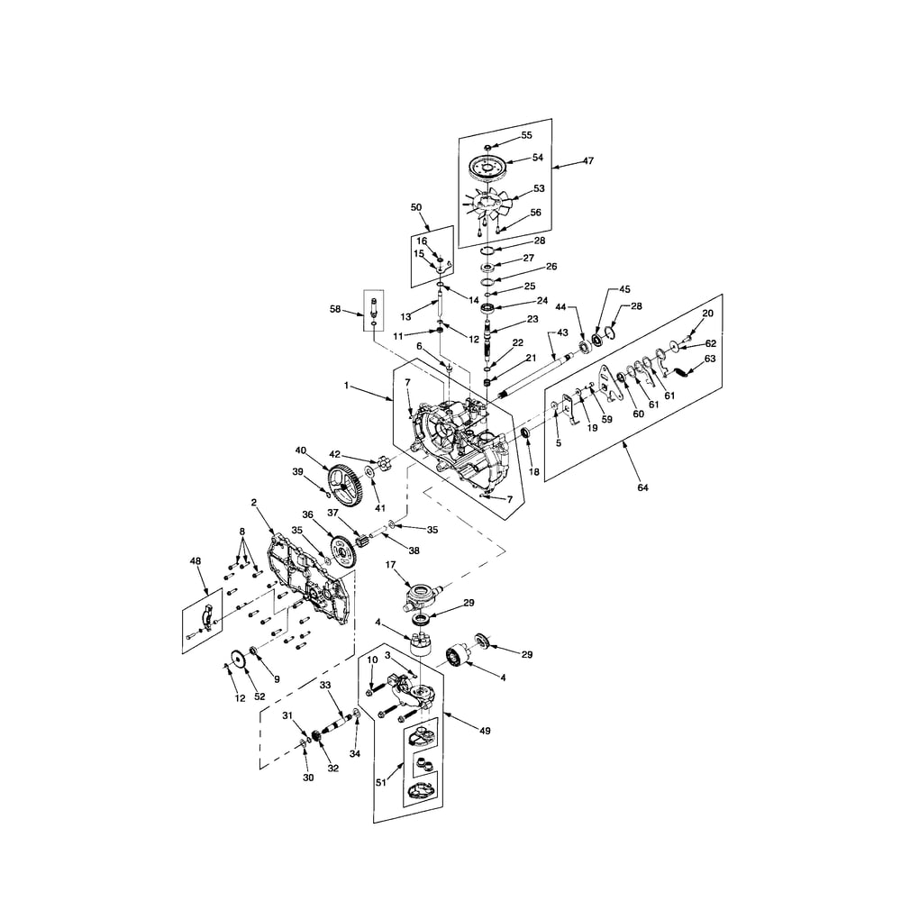 Lh Transmission Diagram and Parts List for RZTSERIES  Cub Cadet Lawn Tractor
